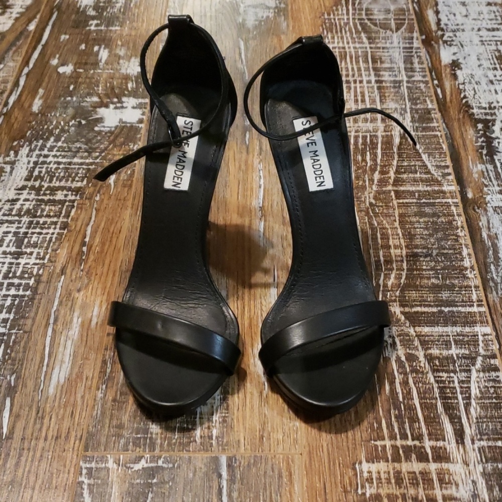 Black strappy heels